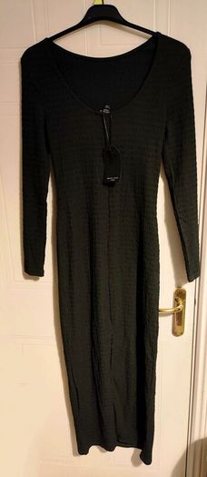 Textured Black Maxi Dress BRAVE SOUL London Size UK 8
