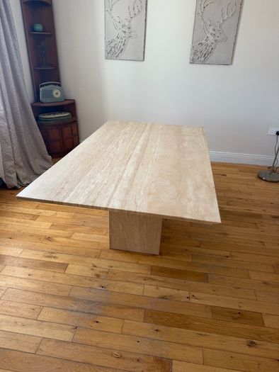 Travertine Dining Table and 6 Chairs