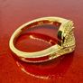 Diamond Yellow Diamond Ring in 18K Vermeil Yellow Gold Plated Sterling Silver. Image 7