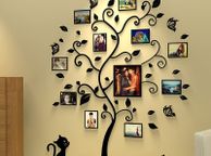 main image for ad 3D Tree Wall Sticker with Photo Frame, Family Tree Wall Decal, DIY Photo Tree Wall Sticker, Wall Stickers 3D Tree Photo for Living Room Bedroom Kindergarten Restaurant Home Decor(160 132cm)