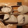 White flat pumps with silver ankle strap Image 4