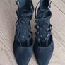 Black faux-suede low heel shoe Image 3