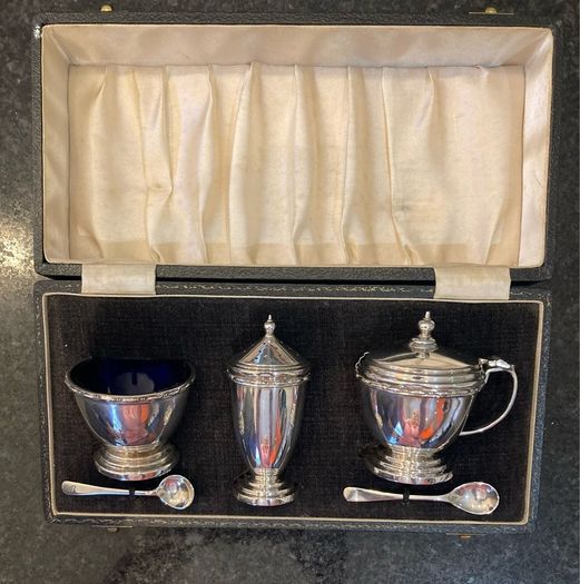 Rare Irish Silver Cruet Set