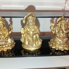 Vintage Brass hindu God Collection Hanuman Lakshmi Ganesha 2.2-2.5 inches excellent condition