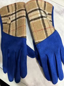 Faux suede gloves