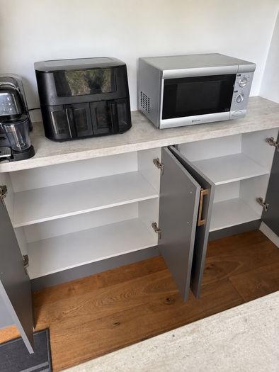 Utility room cabinets and worktops