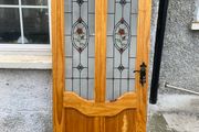 Solid Timber Front Door with Decorative Rose Glass - Door 2