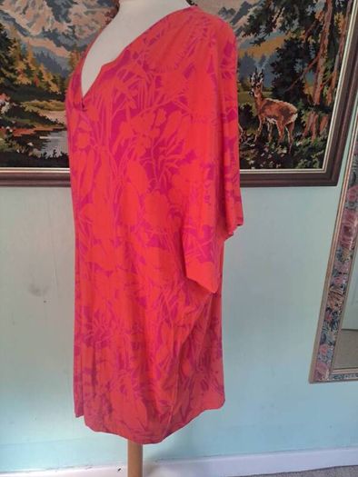 Purple & orange Q'neel tunic dress with pockets