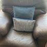 Brown leather 3 seater and 2 armchairs Image 3