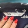 Zara navy & white blouse with knot detail. Oversized. Size S Image 4
