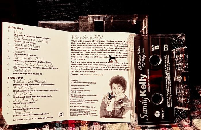 1993. Sandy Kelly. A Musical Tribute To Patsy Cline. Cassette Tape.