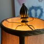 "Vintage Hollywood Regency Brass style Floor Lamp - Amber Glass Font & Original Bell Shade"  H155cm Image 5