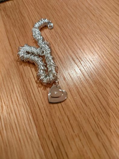 Mamas & Papas Silver Diamond Double Heart Bracelet