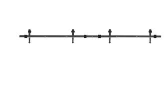 8FT Double Door Splicing Carbon Steel Barn Door Rollers Hanging Rail Kit Sliding Door Rail Hardware Hanging Track Pulleys