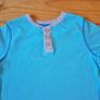 Age 5-6 Blue Button Neck Teeshirt Image 2