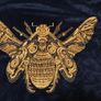 Bee Pillow case velvet royal blue with gold piping Image 2
