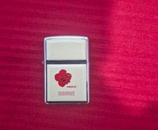 Vintage 2005 Zippo Lighter - Hawaii Hibiscus Ultralite Scrimshaw - October 2005 (J 05)