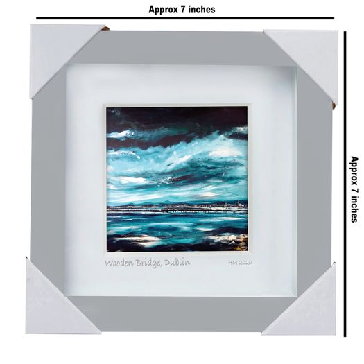 Wooden Bridge, Clontarf 4x4" framed print by artist Helen Mathews