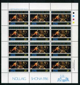 1986 Christmas Commemorative Stamp Sheetlet Mint Never Hinged (MNH)