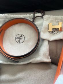 Hermes  rose gold H belt