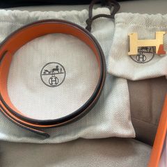 Hermes  rose gold H belt