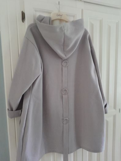 Made in Italy Grey Hooded Coat