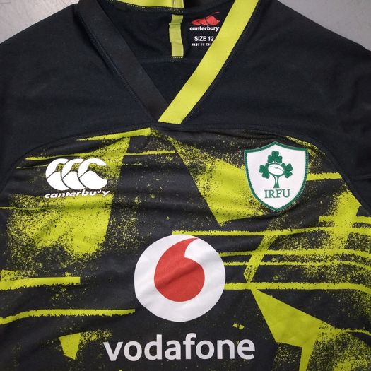 Ireland (Size 12) Womens Rugby Jersey Shirt Womens IRFU Eire Irish Canterbury Black  St Patricks Day Paddys Day Ladies Girls Womans