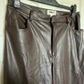 Brown Leather Style Trousers Image 4