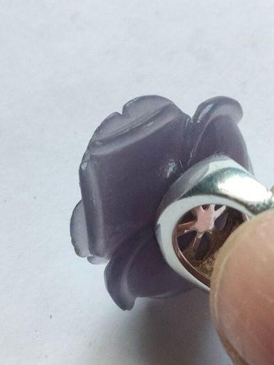 Lavender Jade Petal Sterling Silver Ring