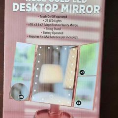 Mirror LED Light Makeup Portable Nexus Rose Gold