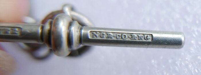 Victorian Albert  Solid Silver Albert Watch Chain "N.G.R.CO.REG" Birmingham or Chester. length 12" - 41,9g