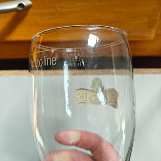 Pair of early 90s Scottish  Gillespies Malted Stout Pint glasses beer glasses