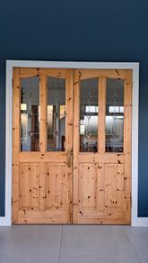 Glass Double Pine Doors