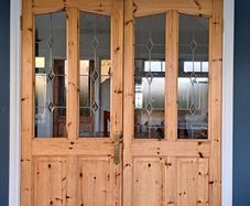 Glass Double Pine Doors