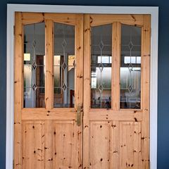 Glass Double Pine Doors