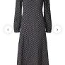 Lollys Laundry Check Midi Dress Sz 6UK 2US XS Black Long Sleeve Casual Classic Image 2