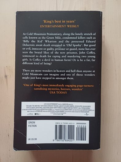 The Green Mile by Stephen King (Fantasy Horror Paperback 2000)