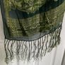 Vintage Green 100% silk scarf shawl Image 8