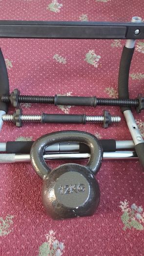 HOME GYM SET 27.5kg Plates + 12kg Kettlebell 40