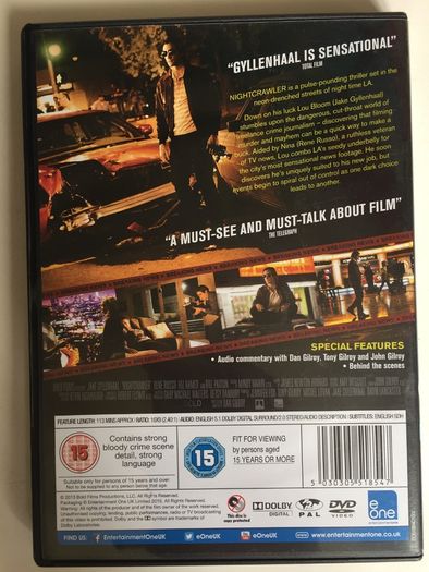 Nightcrawler [2014] Jake Gyllenhaal, Rene Russo, Riz Ahmed & Bill Paxton [Movie DVD]