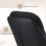 Dining Chair Set of 2 with backrests, Thick Padded Seat armchairs, Easy-Clean Faux Leather and Linen, Sturdy Metal Legs kitchen chairs for Dining and Living Room(Black) Image 2