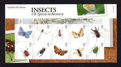 2008 Great Britain Insects - UK Species in Recovery Commemorative Stamps Presentation Pack