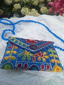 Sutliyan Handmade Blue Canvas Sling Bag