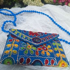 Sutliyan Handmade Blue Canvas Sling Bag
