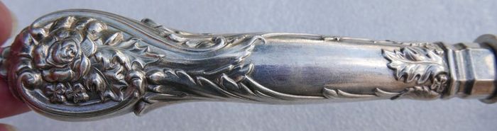 Antique Large Ornate Silver plate Fish server set McDowell's of Dublin Floral etched with original box