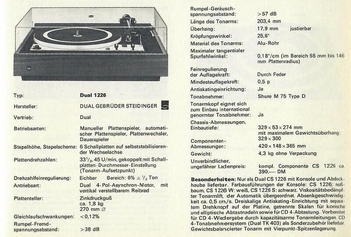 Dual 1226 Vintage Turntable