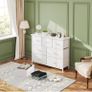 Chest of Drawers for Bedroom with 7 Drawers, Fabric Storage Drawer, Tall White Hallway Storage Unit Image 7
