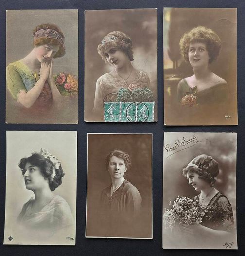 Antique Women Portrait Postcards Early 1900s