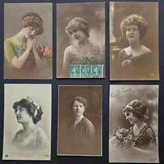 Antique Women Portrait Postcards Early 1900s