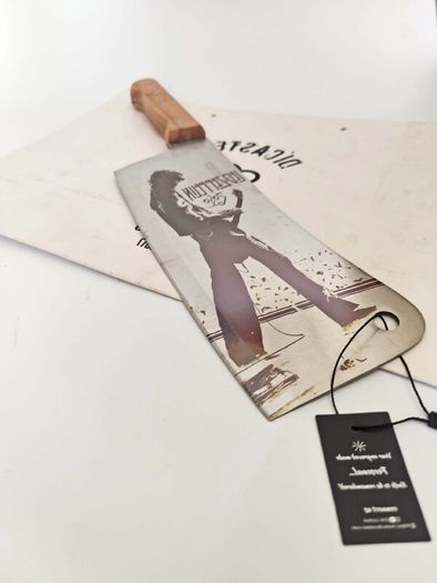 Butcher Knife with Led Zeppelin Engraving Rock Legacy & Cutting Po By Di'Casteelwer